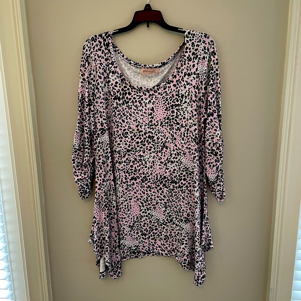 Philosophy pink and black shirt. Size XL